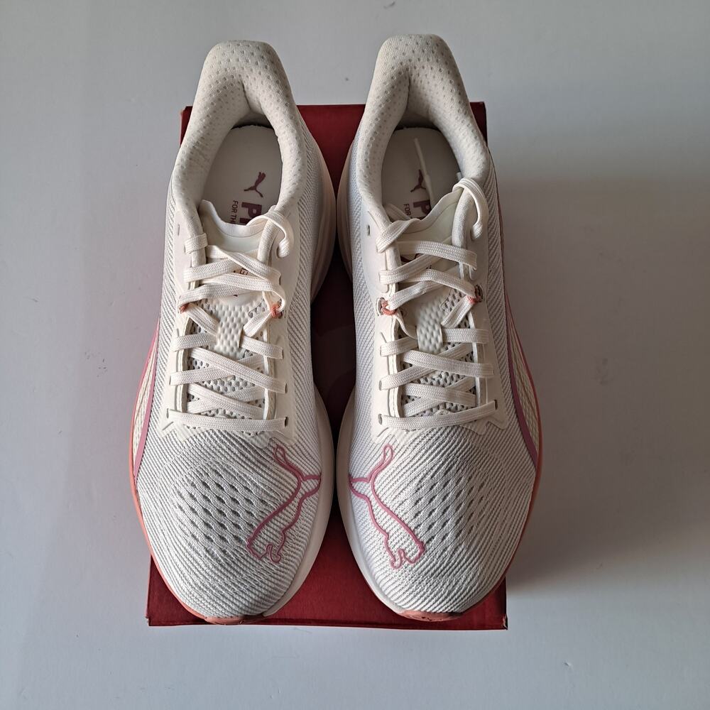 NWB Puma Darter Pro Fade Instant Running Shoes Warm White Pink Womens Size 7 - Picture 4 of 13